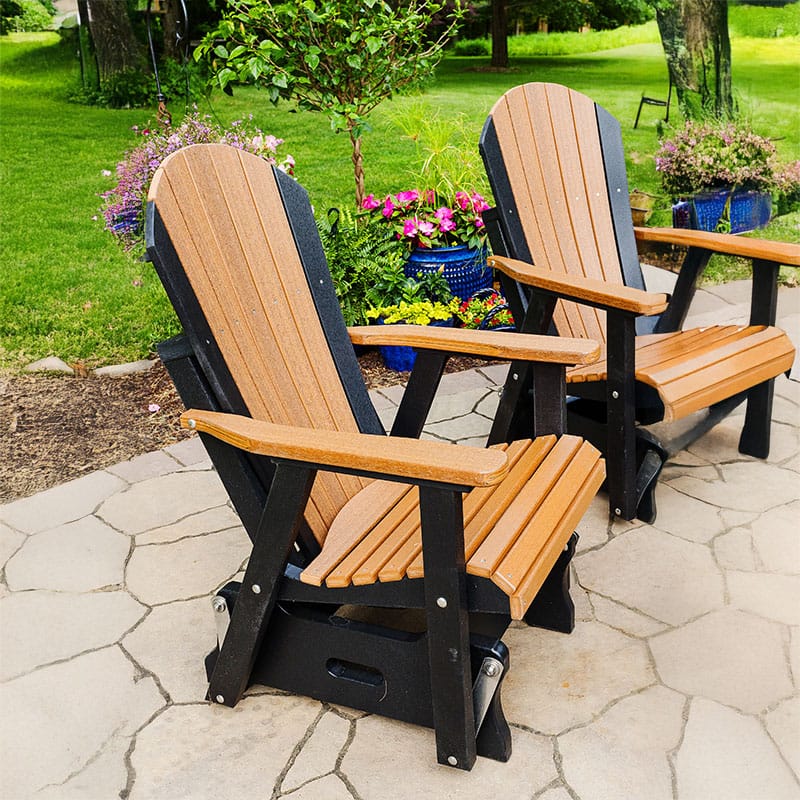 Adirondak-Glider-shown-in-antique-mahogany-and-black
